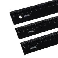 Набор линеек Calligrata, 3 штуки (15, 20, 30 см), непрозрачные, чёрные