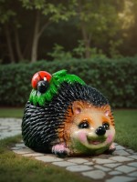 Садовая фигура из гипса «Ёж с божьей коровкой», 17×24×17 см