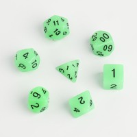 Кости игральные, дайсы для D&amp;D (Dungeons and Dragons, ДнД), D&amp;D, "Сияние", 7 шт, светящиеся