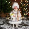 Снегурочка под ёлку «Зимнее волшебство. В шубке с кружевами и бусинкой», 30 см, серебро