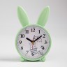 Часы - будильник настольные «Зайчик», плавный ход, циферблат d-10 см, 16.5×11 см, АА
