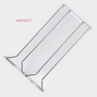 Сушилка для бокалов Доляна, 2 направляющих, 34×6×22.5 см, хромированная