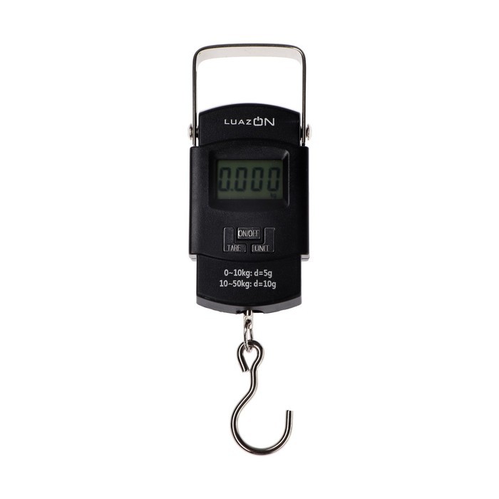 Весы-безмен Luazon LV-505, электронный, до 50 кг, точность до 10 г, подсветка, чёрный
