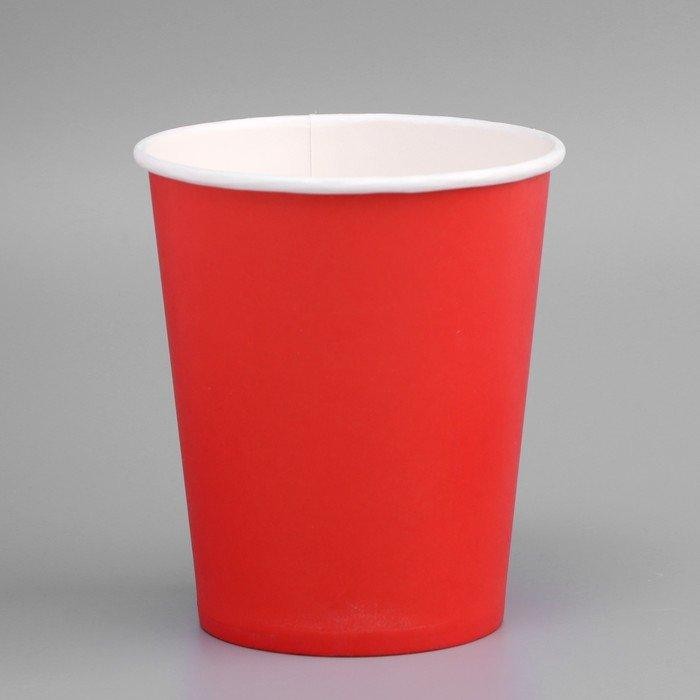Стакан бумажный "Красный" 250 мл, диаметр 80 мм