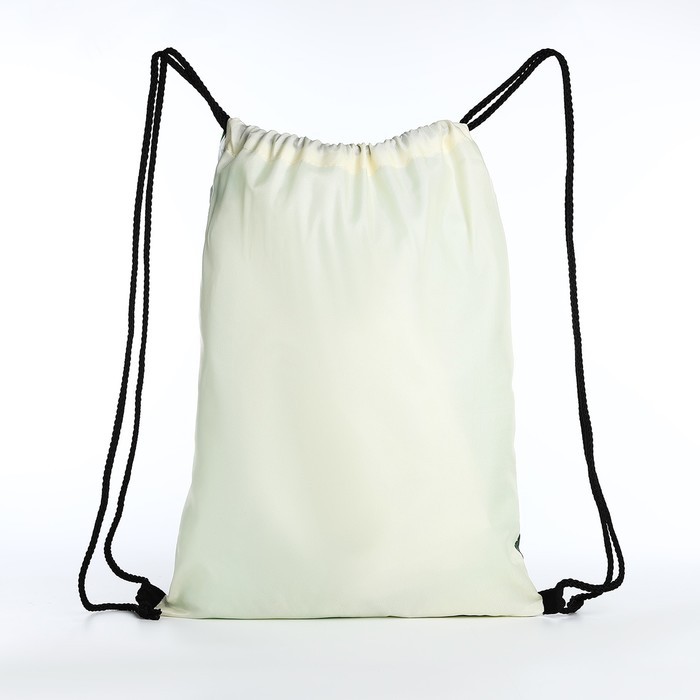 Мешок для обуви на шнурке, цвет белый/зелёный