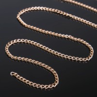 Цепочка без карабина L60см 0,8*3*4,6мм (набор 5шт), СМ-1319, цвет серебро