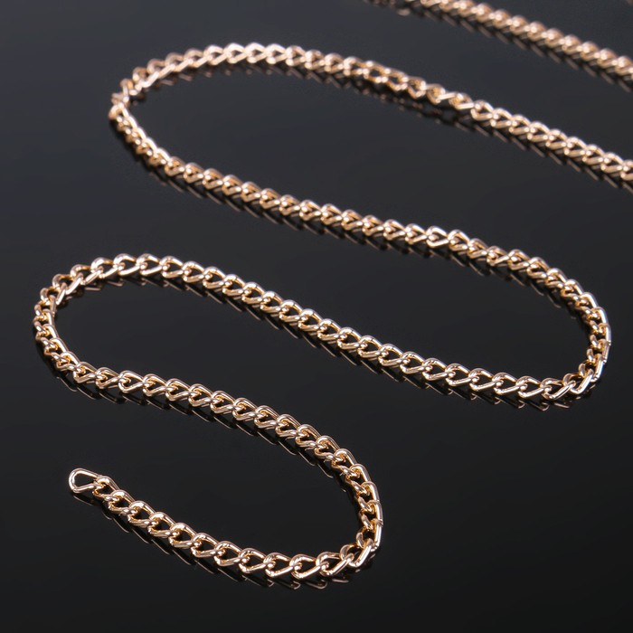 Цепочка без карабина L60см 0,8*3*4,6мм (набор 5шт), СМ-1319, цвет серебро