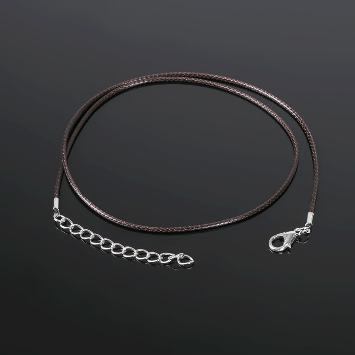 Шнурок 43 см + удлинитель, цвет коричневый, d=1,5 мм