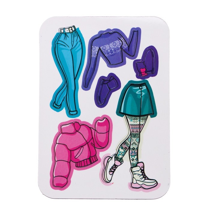 Магнитный набор в жестяной коробке «Модный образ. Зима-лето»