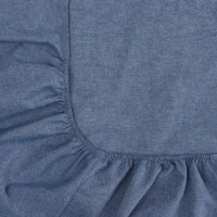 Простыня на резинке SL Home "Деним" 160*200+30 см, цв.синий, 100% жатый хлопок