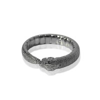 Кольцо «Змея» уроборос, цвет серебро, безразмерное