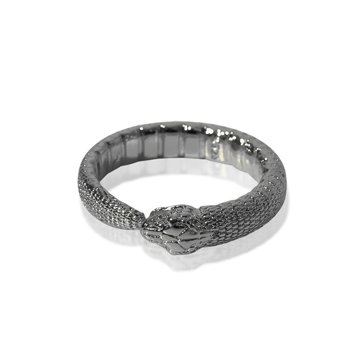 Кольцо «Змея» уроборос, цвет серебро, безразмерное