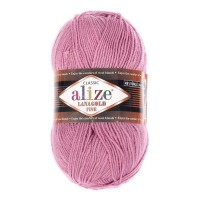 Пряжа "Lanagold fine" 49% шерсть, 51% акрил 390м/100гр (28 сух. роза)