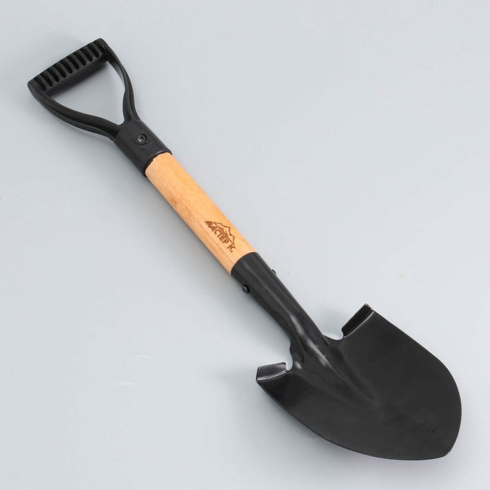 Лопата туристическая «Мастер К» штыковая, 51 см, черная, дерево