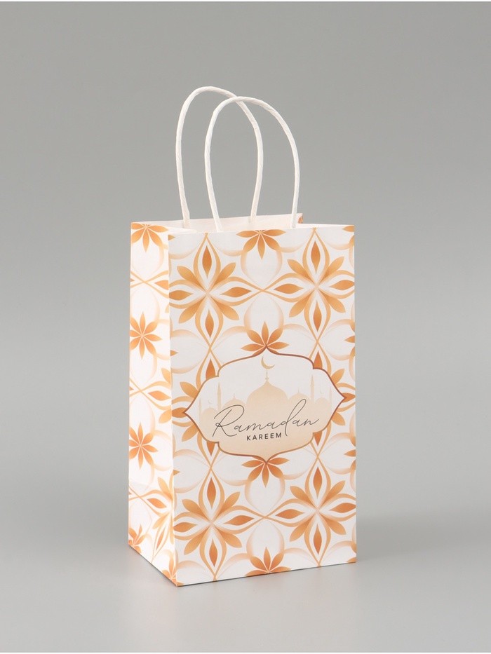 Пакет подарочный крафтовый «Рамадан», Ramadan kareem, 12×21×9 см