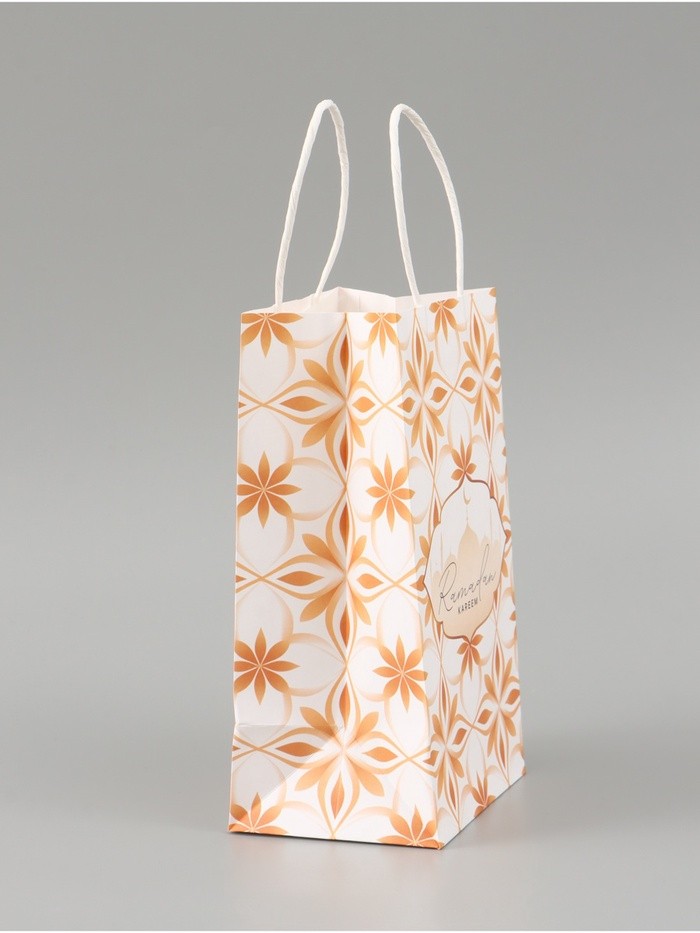 Пакет подарочный крафтовый «Рамадан», Ramadan kareem, 12×21×9 см