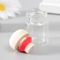 Декор для творчества стекло "Бутылочка с круглой крышкой" 2,2х2,2х3 см