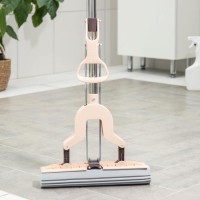 Швабра со складным отжимом PVA Доляна, насадка 27×6 см, стальная составная телескопическая ручка 100(125) см