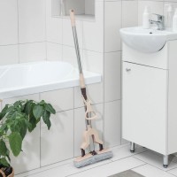 Швабра со складным отжимом PVA Доляна, насадка 27×6 см, стальная составная телескопическая ручка 100(125) см