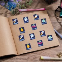 Бумажные наклейки оценки "Космос", 10,5 х 18 см