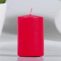Свеча - цилиндр, 4х6 см, 9 ч, красный