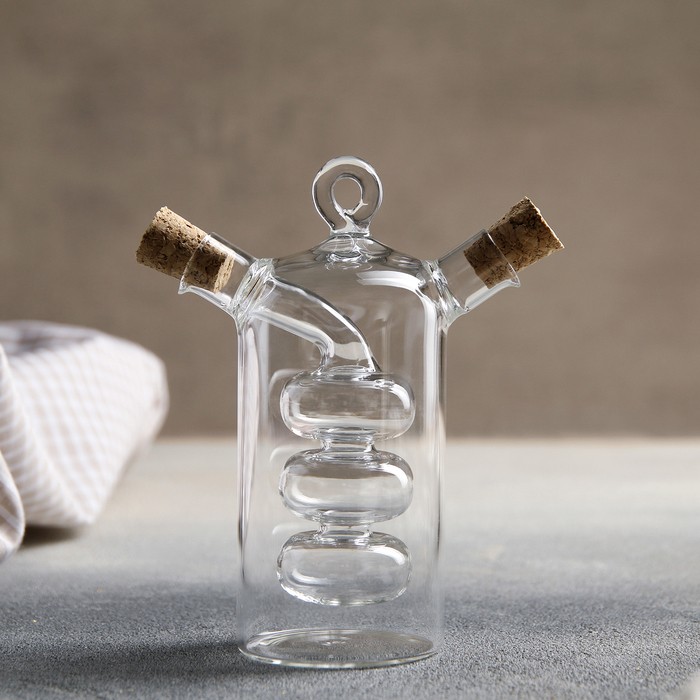 Бутыль 2 в 1 для соусов и масла «Фьюжн. Вихрь», 100/30 мл, 8×4,5×12 см