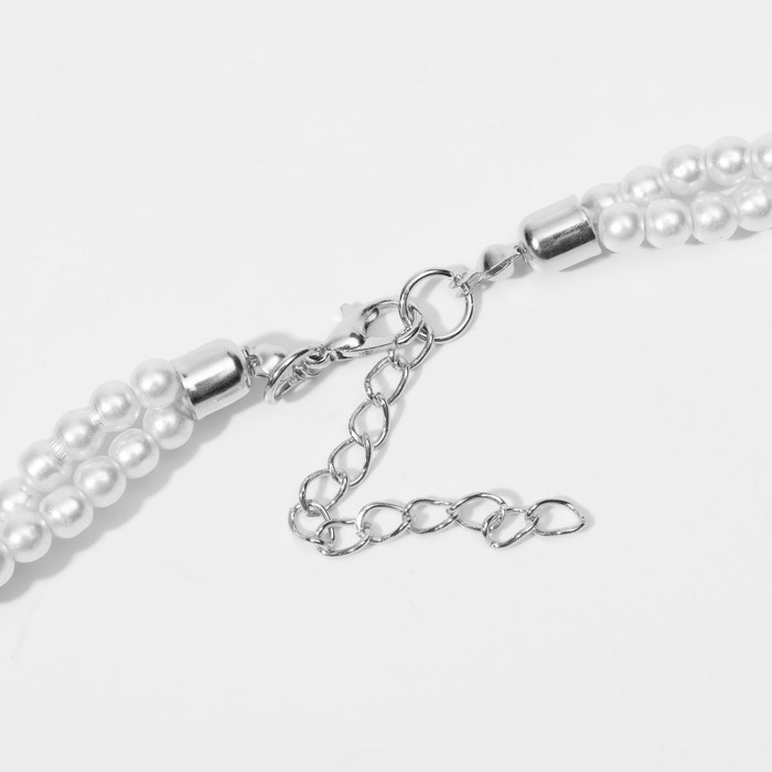 Бусы «Переплетение» с жемчугом, цвет белый, 45 см