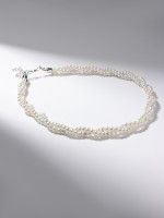 Бусы «Переплетение» с жемчугом, цвет белый, 45 см