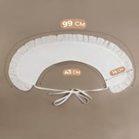 Воротник накладной, с отделкой из рюш, диаметр горловины = 43 см, 99×14 см, айвори