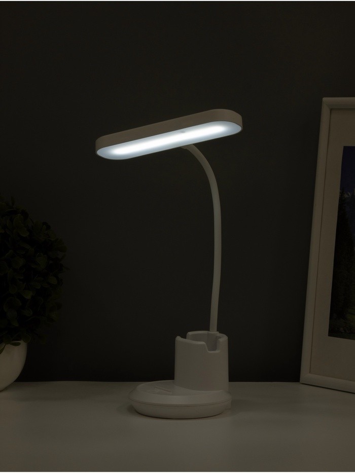 Светильник настольный «Первый» АКБ 800Ма USB Type-C 5Вт LED 3000-6000К сенсор 10х15,5х28см   1084105