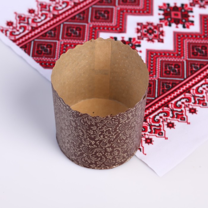 Форма бумажная для кекса, маффинов и кулича  "Флора"  90x90 мм