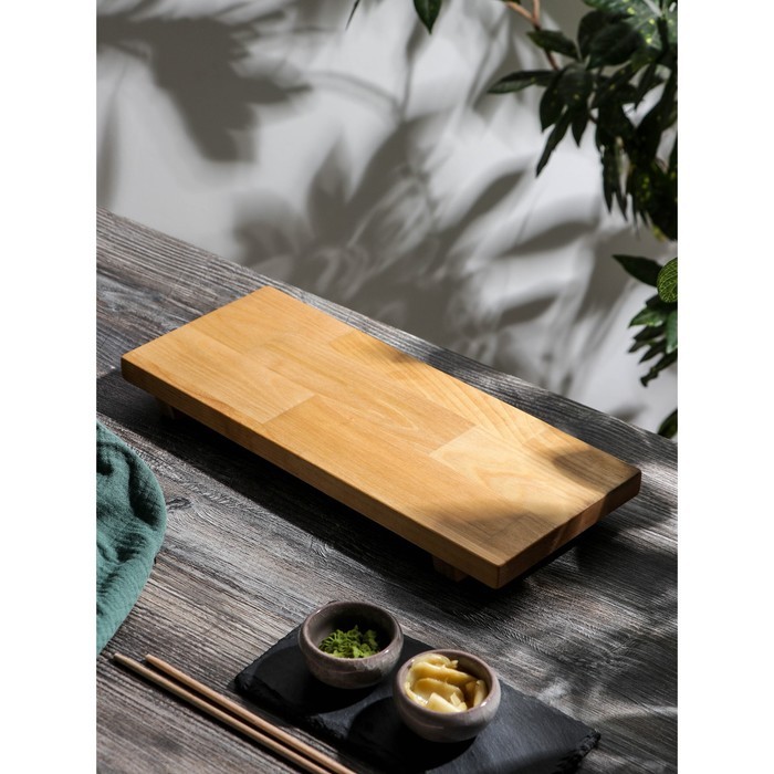 Блюдо для подачи на ножках Adelica «Евразия», 35×15×1,8 см, массив берёзы