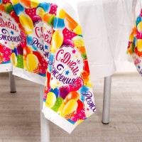 Скатерть одноразовая «С днём рождения», шарики, 180×137 см