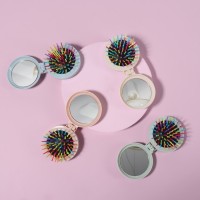 Расчёска массажная, складная, с зеркалом, d = 7,5 см, рисунок МИКС