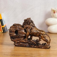 Часы настольные интерьерные на батарейках "Каминные. Лев", 18.5 х 29 см, цифеблат d-7 см