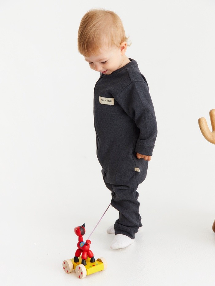 Термокомбинезон детский MINAKU, рост 86 см, графит меланж