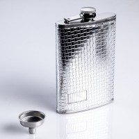 Подарочный набор 6 в 1 "Клетка": фляжка 270 мл + 4 рюмки, воронка