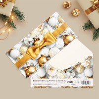 Конверт для денег «С Новым годом!», ёлочные игрушки, 16.5×8 см