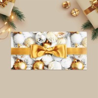 Конверт для денег «С Новым годом!», ёлочные игрушки, 16.5×8 см