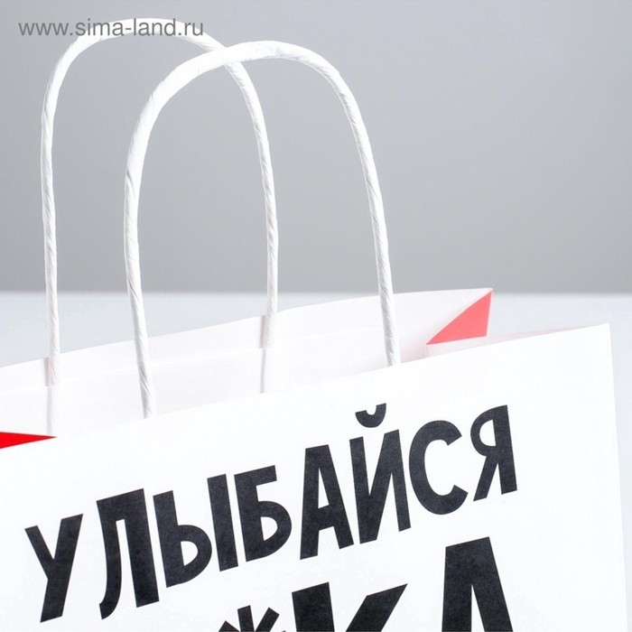 Пакет подарочный, упаковка, «Улыбайся», 22×22×11 см