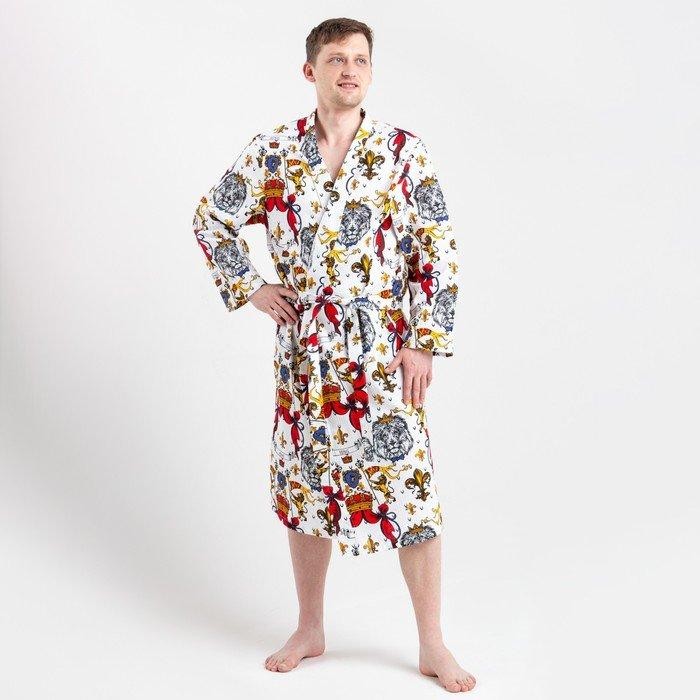 Халат вафельный мужской удлинённый Этель «Настоящий мужчина», размер 58-60, 200г/м2, 100% хл