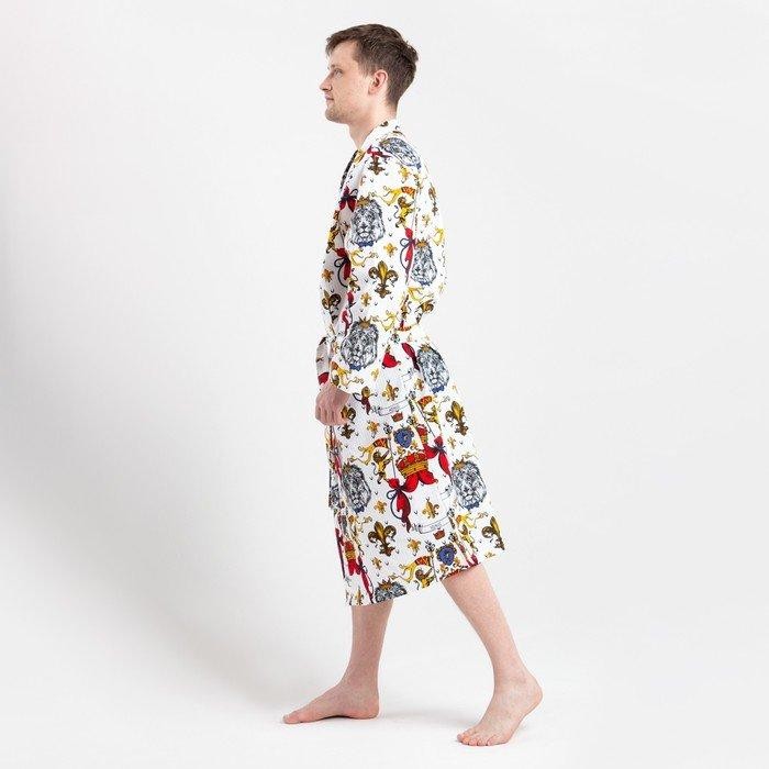 Халат вафельный мужской удлинённый Этель «Настоящий мужчина», размер 58-60, 200г/м2, 100% хл