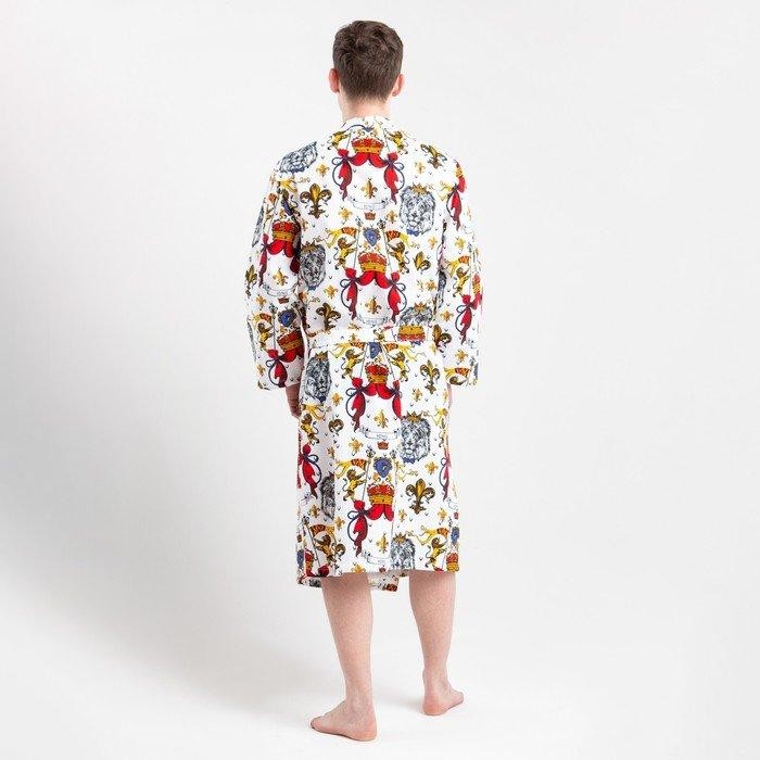 Халат вафельный мужской удлинённый Этель «Настоящий мужчина», размер 58-60, 200г/м2, 100% хл