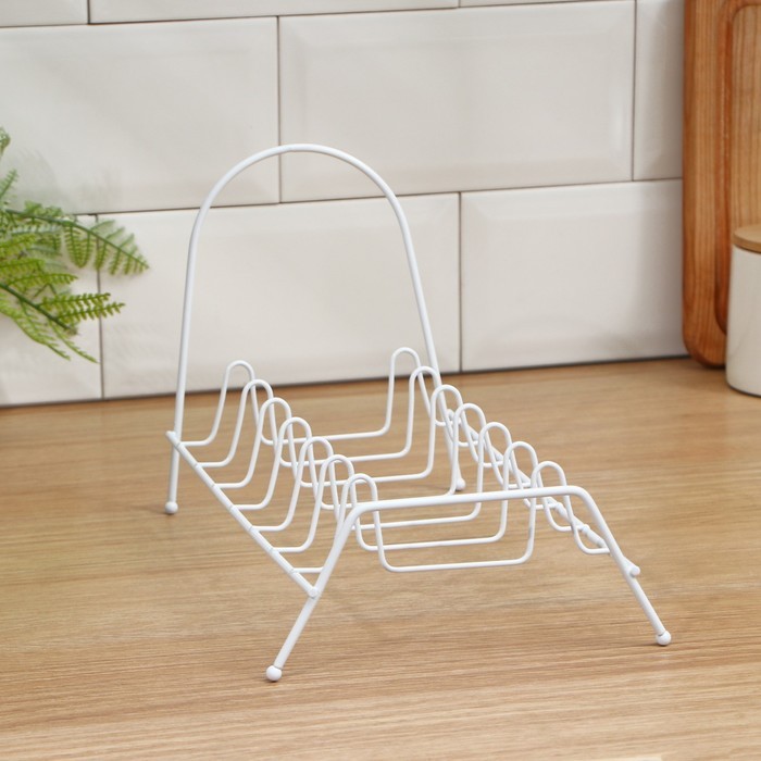 Подставка для крышек Доляна, 28.5×14×16.5 см, белая