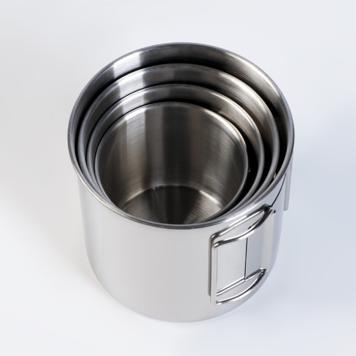 Набор термокружек TAKE IT EASY, 270 мл, 330 мл, 500 мл, 600 мл, 4 шт., нержавеющая сталь, серебристый