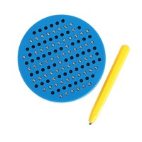 Планшет обучающий «Магнитное рисование», 120 отверстий, с креплением на обороте, цвет голубой