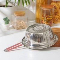 Дуршлаг с ручкой «Эдвин», 39×24×9 см, цвет ручки МИКС