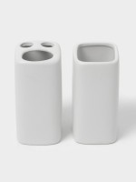 Набор аксессуаров для ванной комнаты Доляна «Статика», 4 предмета, дозатор 300 мл, мыльница, 2 стакана, белый