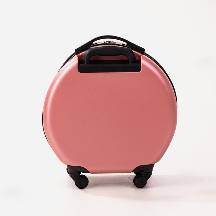 Чемодан малый 18" на молнии, 4 колеса, цвет розовый