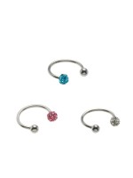 Пирсинг в бровь «Шамбала» d=10 мм, МИКС в серебре (неделимая фасовка 12 шт., цена за шт.)